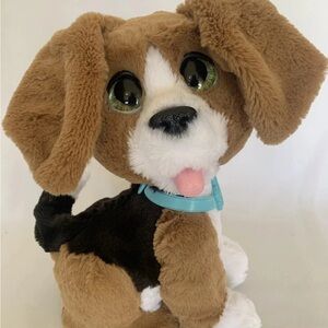 Adorable Brown and White Plush Dog Toy